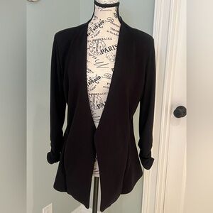 Tart Open Front Black Blazer | Size S | Pockets | Shoulder Pads | Like New